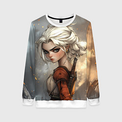 Свитшот женский Цири в мультяшном стиле, цвет: 3D-белый