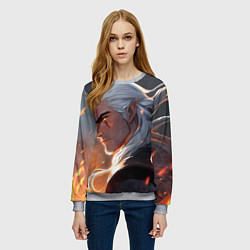Свитшот женский Ведьмак в аниме стиле, цвет: 3D-меланж — фото 2