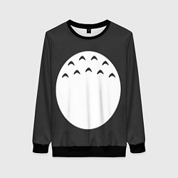 Свитшот женский Тоторо живот, цвет: 3D-черный