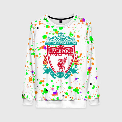 Женский свитшот Liverpool брызги красок текстура / 3D-Белый – фото 1