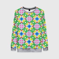 Свитшот женский Разноцветный абстрактный узор, цвет: 3D-меланж