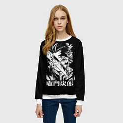 Свитшот женский Клинок рассекающий демонов - slayer, цвет: 3D-белый — фото 2