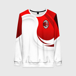 Свитшот женский ФК Милан - белый и красный, цвет: 3D-белый