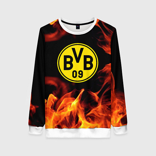 Женский свитшот Borussia огонь текстура / 3D-Белый – фото 1