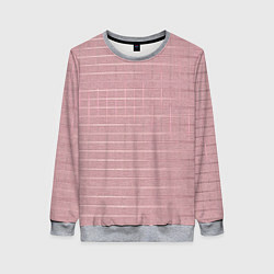 Свитшот женский Пыльно-розовый текстура с полосами однотонный, цвет: 3D-меланж