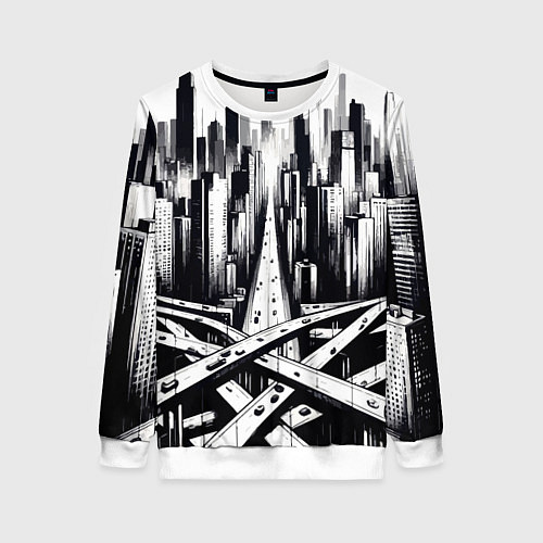 Женский свитшот American metropolis / 3D-Белый – фото 1