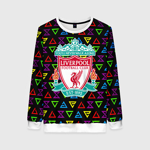 Женский свитшот Liverpool pattern neon / 3D-Белый – фото 1