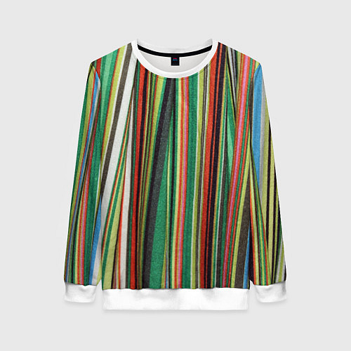 Женский свитшот Полоски ткани / 3D-Белый – фото 1