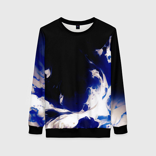 Женский свитшот Синее пламя / 3D-Черный – фото 1