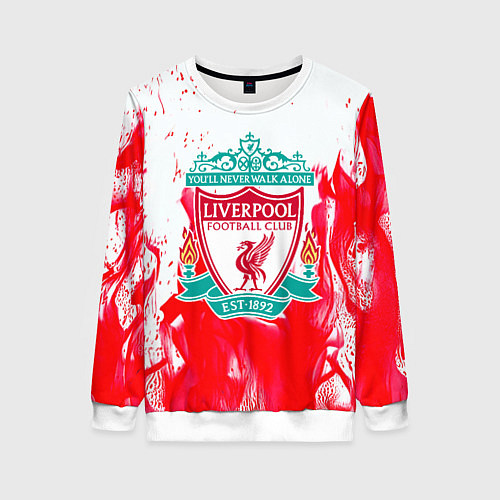 Женский свитшот Liverpool розовый огонь / 3D-Белый – фото 1