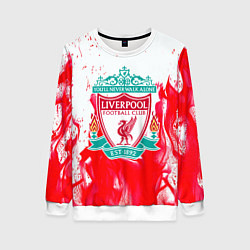Свитшот женский Liverpool розовый огонь, цвет: 3D-белый
