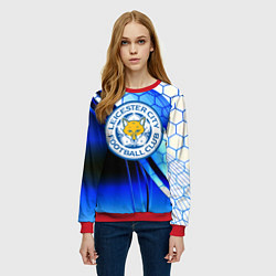 Свитшот женский Лестер сити броня соты, цвет: 3D-красный — фото 2