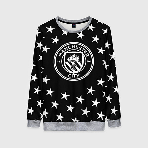 Женский свитшот Манчестер сити звезды / 3D-Меланж – фото 1