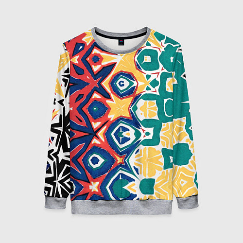 Женский свитшот Метаморфоза цвета и узора / 3D-Меланж – фото 1