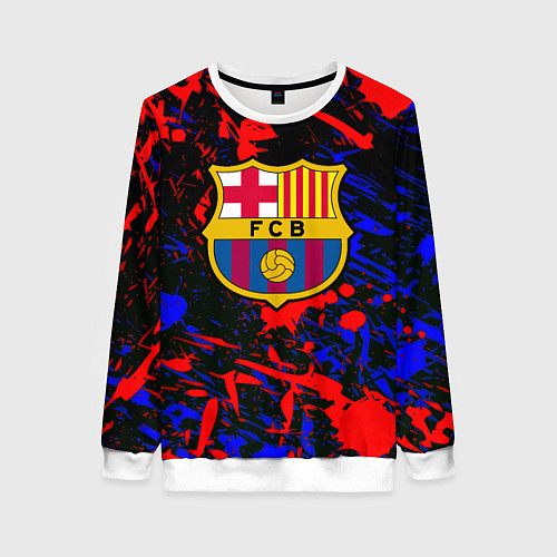 Женский свитшот Барселона абстрактные краски / 3D-Белый – фото 1