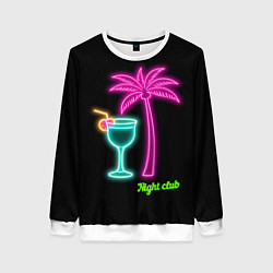 Свитшот женский Night club, цвет: 3D-белый