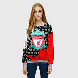 Свитшот женский Ливерпуль китайские символы краски, цвет: 3D-меланж — фото 2