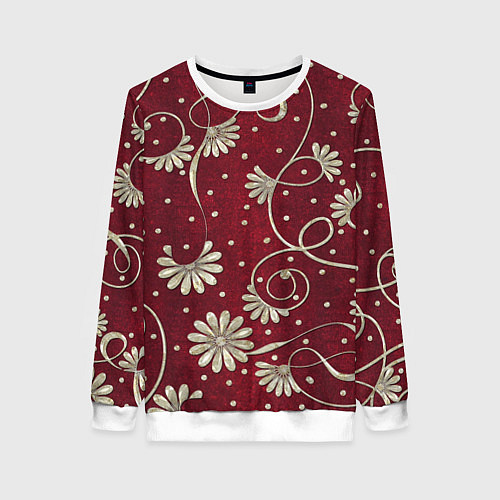 Женский свитшот Красный бархат / 3D-Белый – фото 1