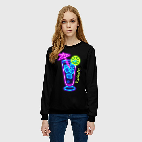 Женский свитшот Exclusive / 3D-Черный – фото 3