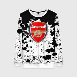 Свитшот женский Арсенал черно белые краски, цвет: 3D-белый
