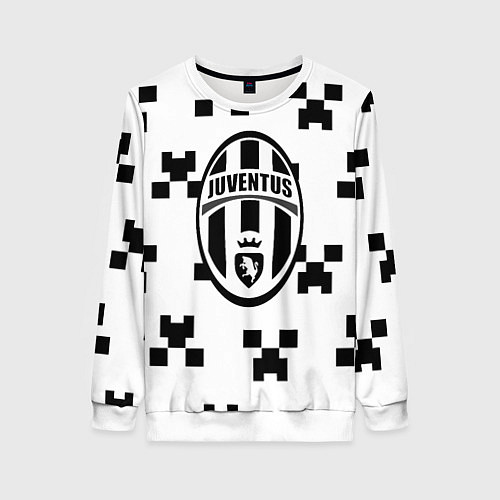 Женский свитшот Juventus x minecraft pattern / 3D-Белый – фото 1