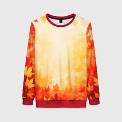 Свитшот женский Жёлто-красный осенний, цвет: 3D-красный