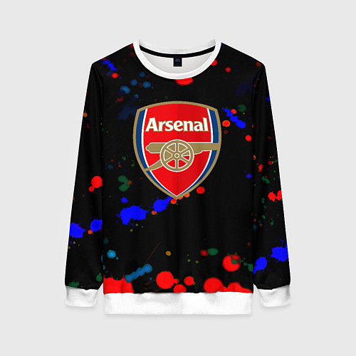 Женский свитшот Arsenal неоновые брызги красок / 3D-Белый – фото 1