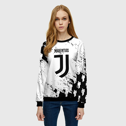 Женский свитшот Juventus люди спорт / 3D-Черный – фото 3