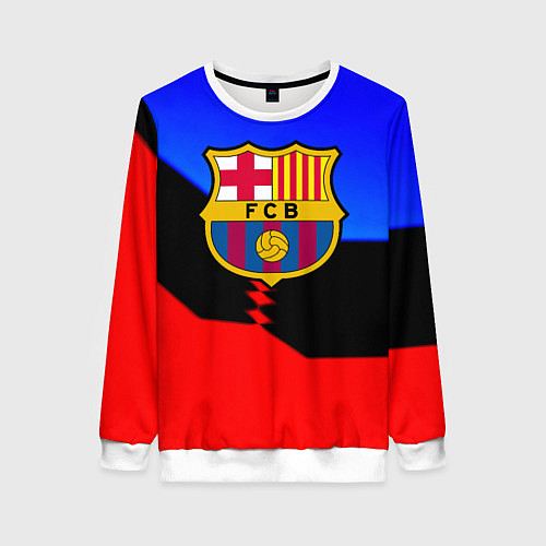 Женский свитшот Barcelona спортивная геометрия / 3D-Белый – фото 1