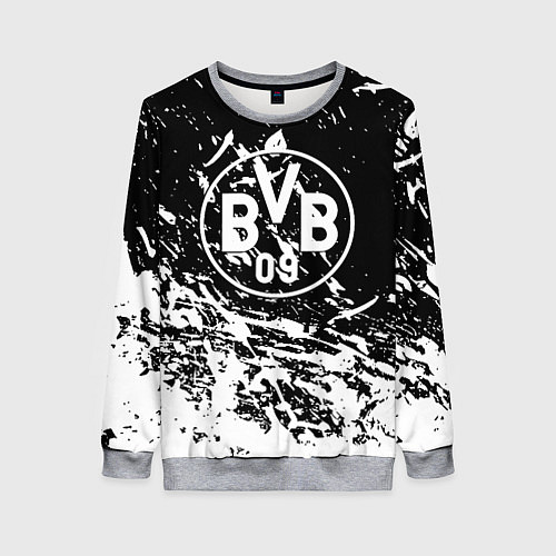 Женский свитшот Borussia белые краски / 3D-Меланж – фото 1