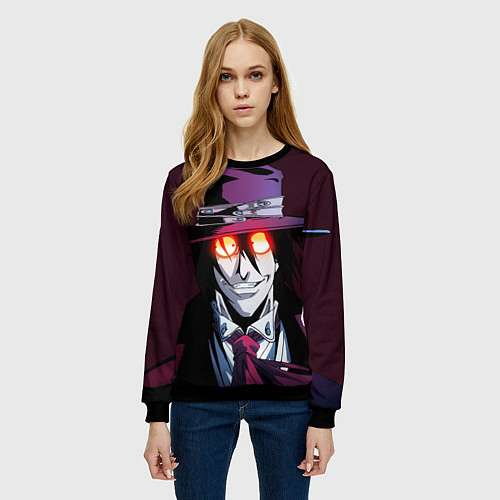 Женский свитшот Hellsing - Алукард / 3D-Черный – фото 3