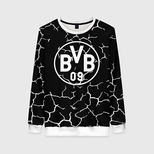 Женский свитшот Borussia черно белые / 3D-Белый – фото 1
