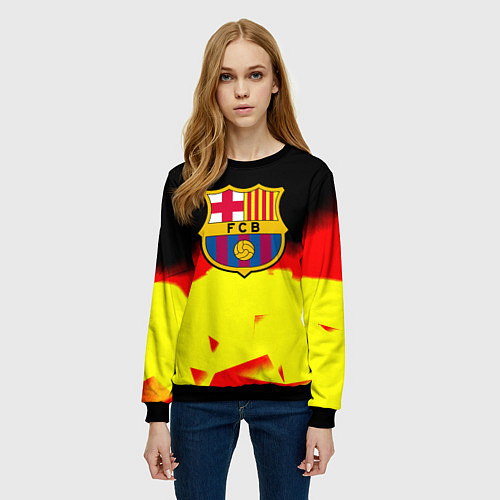 Женский свитшот Borussia абстракция золото геометрия / 3D-Черный – фото 3