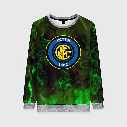 Женский свитшот Интер кислотный огонь / 3D-Меланж – фото 1