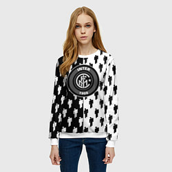 Свитшот женский Inter паттерн люди спорт, цвет: 3D-белый — фото 2