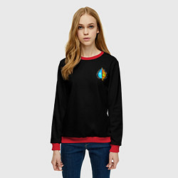 Свитшот женский Лучше вода у друга полноцветный узор, цвет: 3D-красный — фото 2