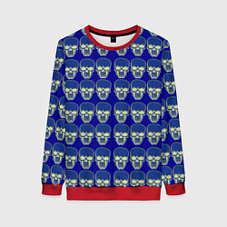 Свитшот женский Сияние черепа, цвет: 3D-красный