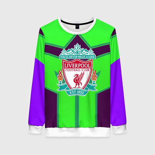 Женский свитшот Liverpool геометрия текстура спорт / 3D-Белый – фото 1