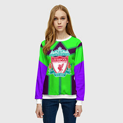 Свитшот женский Liverpool геометрия текстура спорт, цвет: 3D-белый — фото 2
