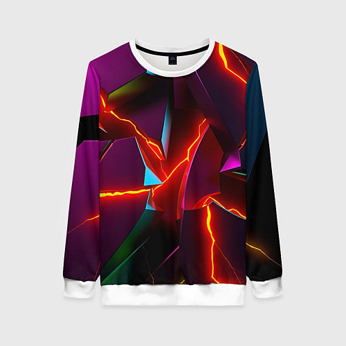 Женский свитшот Fractures multicolored tiles / 3D-Белый – фото 1