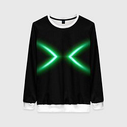 Свитшот женский Neon green lines, цвет: 3D-белый