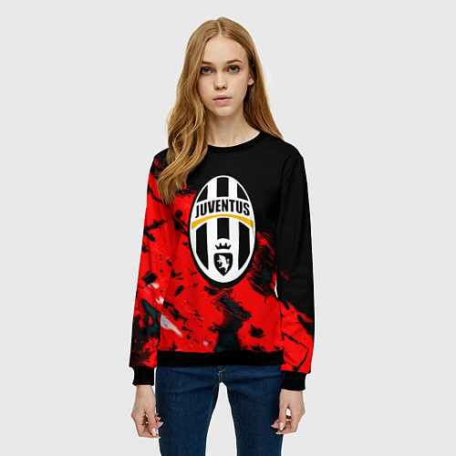 Женский свитшот Juventus кераски текстура / 3D-Черный – фото 3