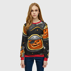 Свитшот женский Пиратский хэллоуин, цвет: 3D-красный — фото 2