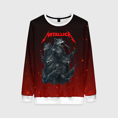 Женский свитшот Metallica в виде волков / 3D-Белый – фото 1