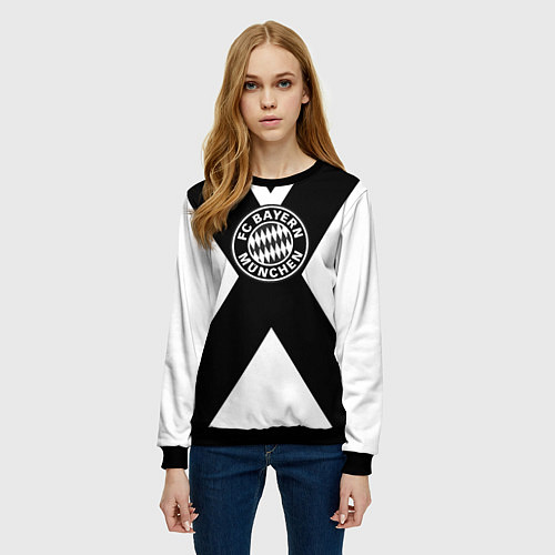 Женский свитшот Бавария Мюнхен полосы / 3D-Черный – фото 3