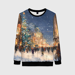 Женский свитшот Новый год в Москве новогодняя елка