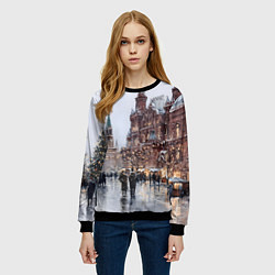 Свитшот женский Московский новогодний день, цвет: 3D-черный — фото 2