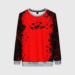 Женский свитшот Эмблема hitman на красном фоне