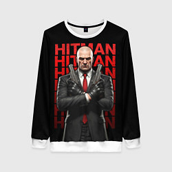 Женский свитшот Хитман скрестив руки с пистолетами
