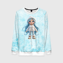 Свитшот женский Девочка-зима, цвет: 3D-белый